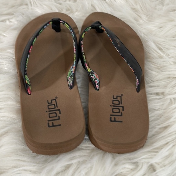 Flojos Ladies' Brown & Black Flip Flop Lightweight Thong Sandals Size 6 - Picture 5 of 10